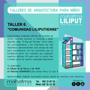 Cartel del taller 6 . "Comunidad liliputiense"